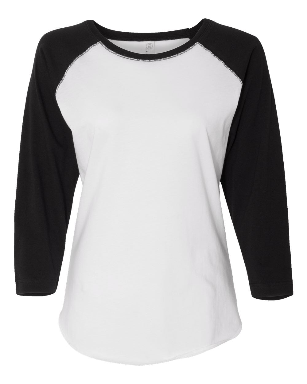 LAT 3530 Women Baseball Fine Jersey Three-Quarter Sleeve Tee